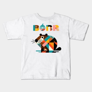 Geometrical Bóbr | Bobr Bober Boberek Beaver Biber Kids T-Shirt